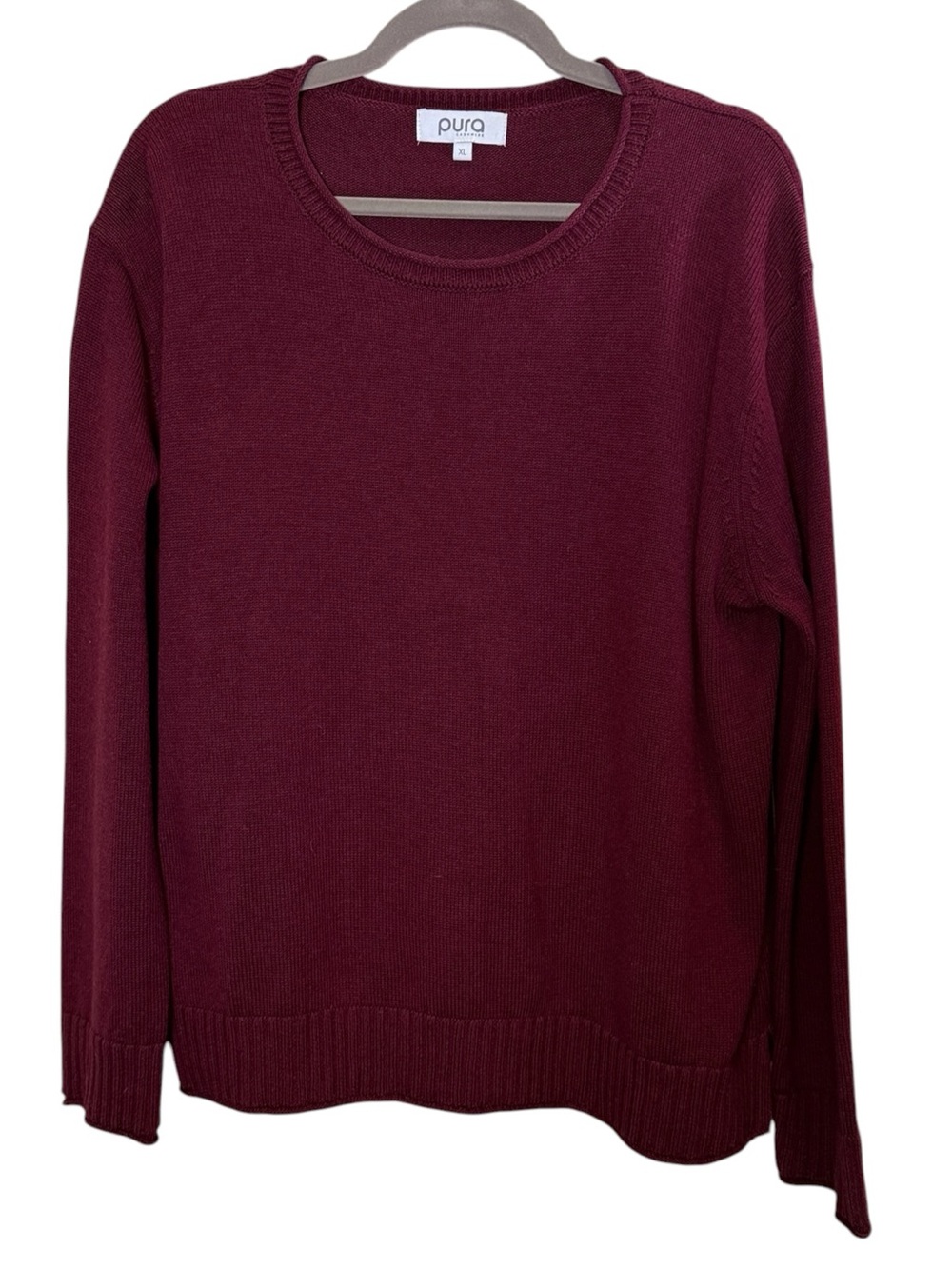 Pura Cashmere Women's 100% Supima Cotton Knit Timeless Crewneck Sweater sz XL